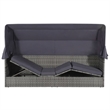 vidaXL PE Rattan Large Lounge Bed in Gray