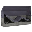 vidaXL PE Rattan Large Lounge Bed in Gray