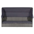 vidaXL PE Rattan Large Lounge Bed in Gray