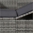 vidaXL PE Rattan Large Lounge Bed in Gray