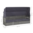 vidaXL PE Rattan Large Lounge Bed in Gray