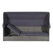 vidaXL PE Rattan Large Lounge Bed in Gray
