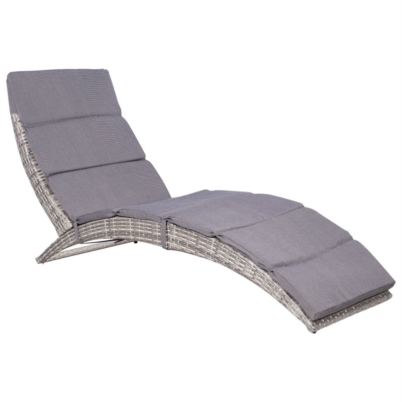 vidaXL Standard Sun Lounger in Gray & Dark Gray