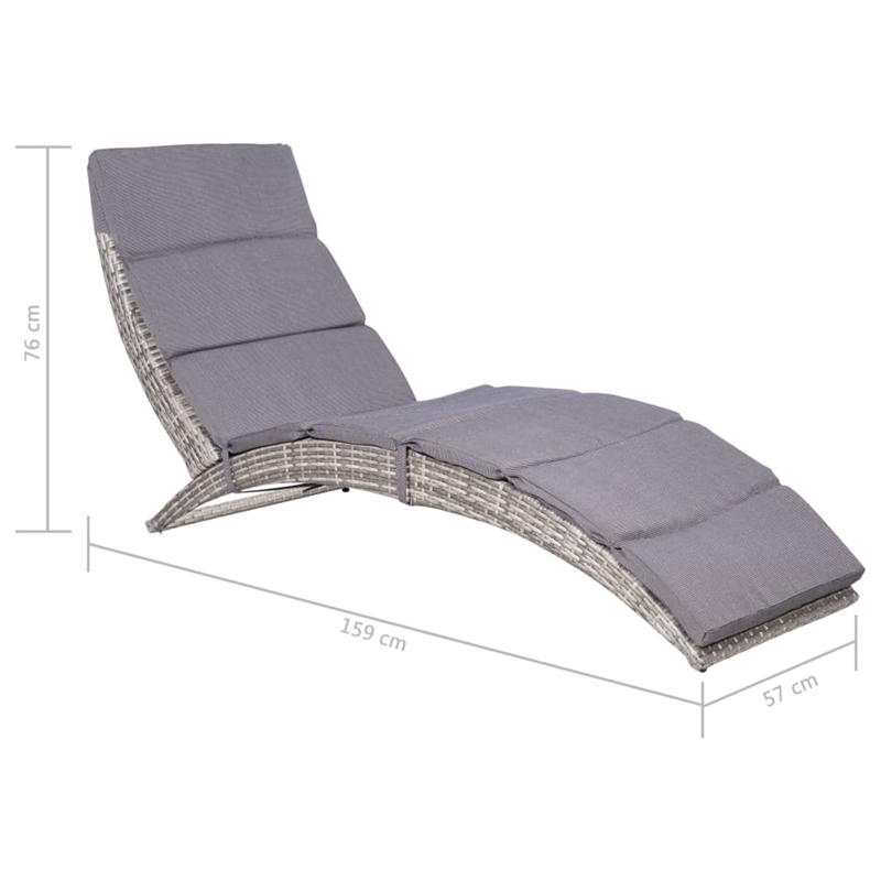 vidaXL Standard Sun Lounger in Gray & Dark Gray
