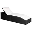 vidaXL Standard Sunlounger in Black & Cream White