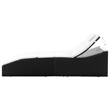 vidaXL Standard Sunlounger in Black & Cream White
