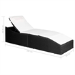 vidaXL Standard Sunlounger in Black & Cream White