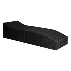 vidaXL Standard Sunlounger in Black & Cream White