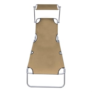 vidaXL Standard Sunlounger in Taupe