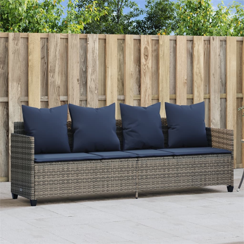 vidaXL Sun Lounger in Gray and Navy Blue