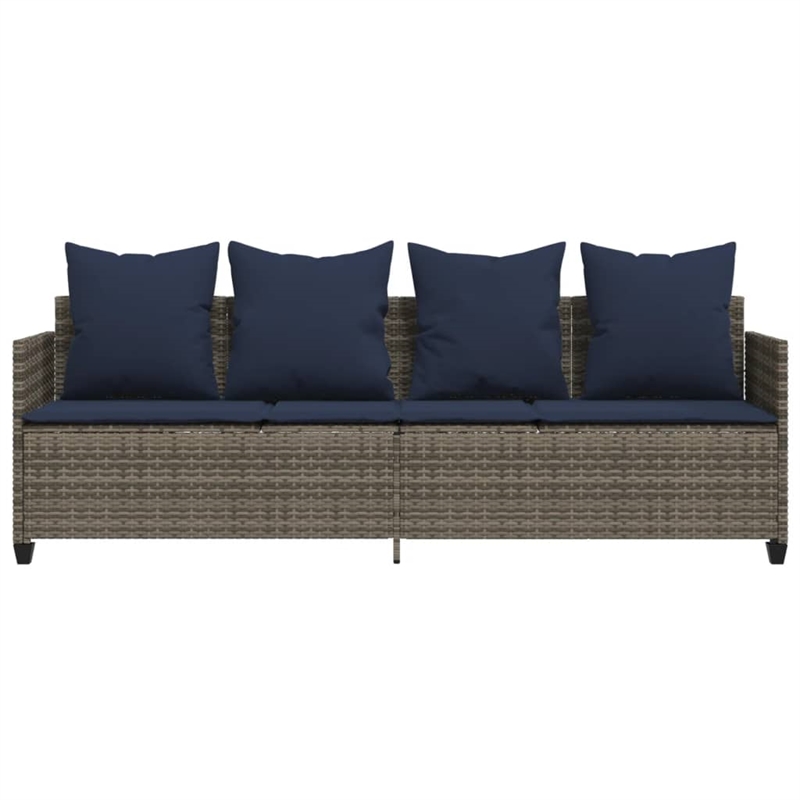 vidaXL Sun Lounger in Gray and Navy Blue