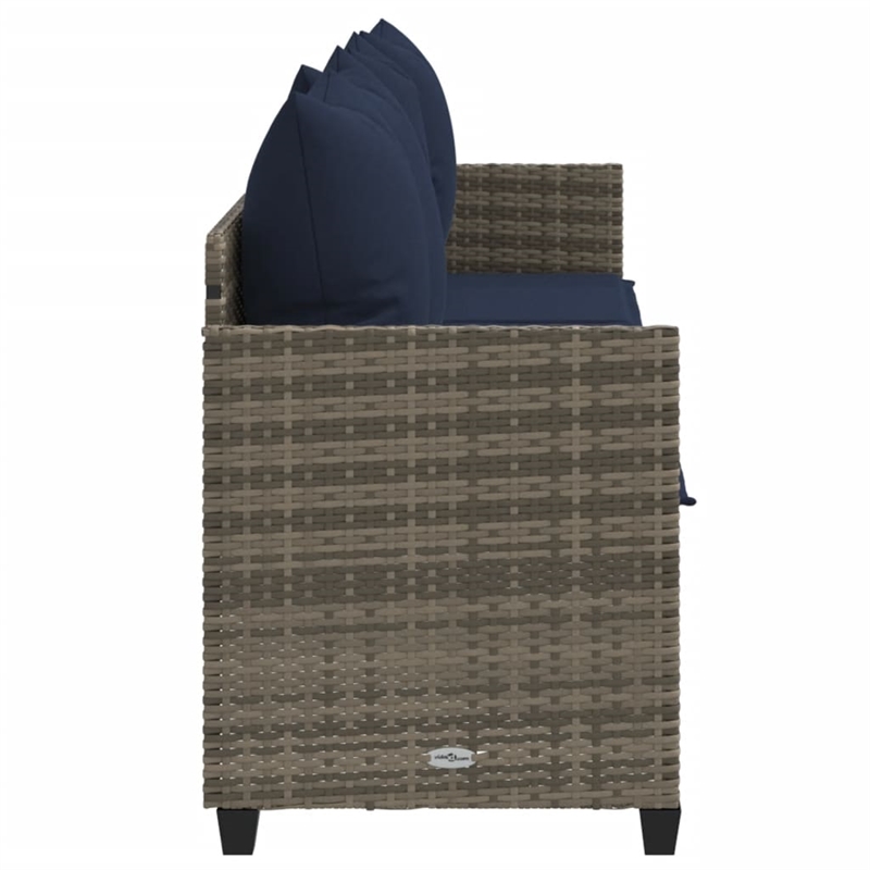 vidaXL Sun Lounger in Gray and Navy Blue