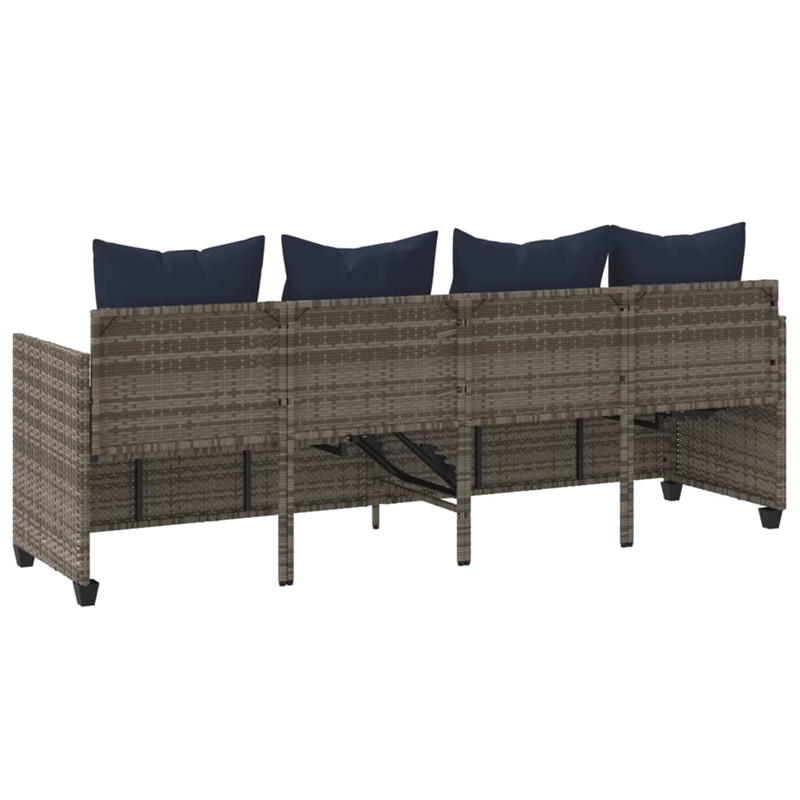 vidaXL Sun Lounger in Gray and Navy Blue