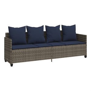 vidaXL Sun Lounger in Gray and Navy Blue