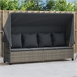vidaXL PE Rattan Large Sun Lounger w/ Footrests in Gray