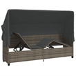 vidaXL PE Rattan Large Sun Lounger w/ Footrests in Gray