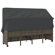 vidaXL PE Rattan Large Sun Lounger w/ Footrests in Gray