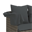 vidaXL PE Rattan Large Sun Lounger w/ Footrests in Gray