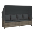 vidaXL PE Rattan Large Sun Lounger w/ Footrests in Gray