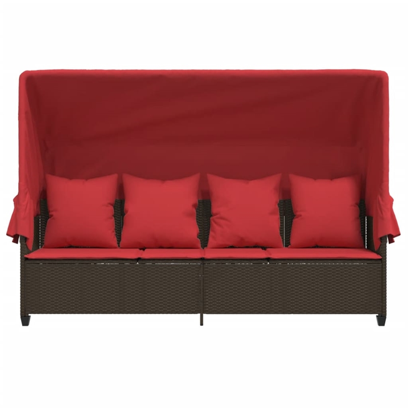 vidaXL Sun Lounger in Brown and Red