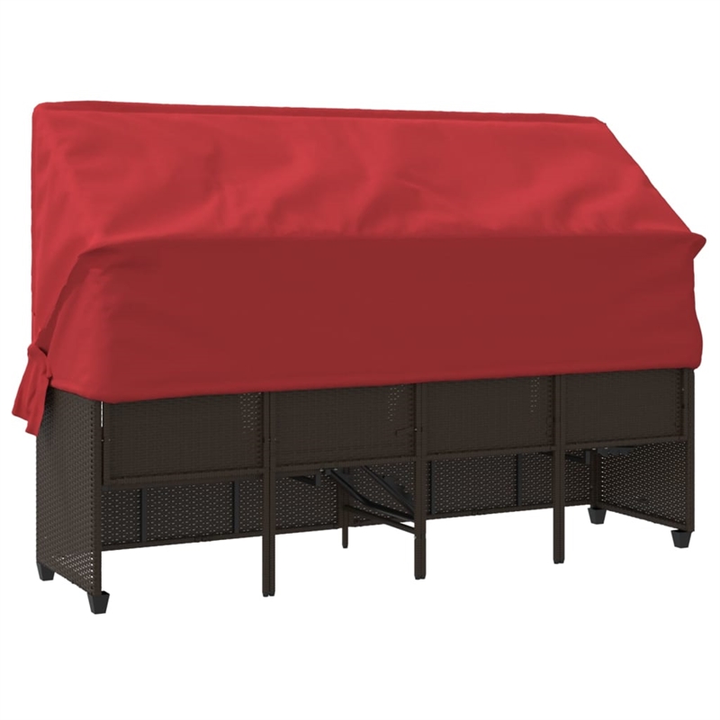 vidaXL Sun Lounger in Brown and Red