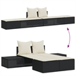 vidaXL Double Sun Lounger in Black and Cream