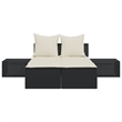 vidaXL Double Sun Lounger in Black and Cream