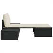 vidaXL Double Sun Lounger in Black and Cream