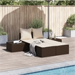 vidaXL Double Sun Lounger in Brown and Cream White