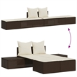 vidaXL Double Sun Lounger in Brown and Cream White