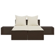 vidaXL Double Sun Lounger in Brown and Cream White