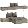 vidaXL PE Rattan Steel Double Sun Lounger in Gray
