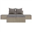 vidaXL PE Rattan Steel Double Sun Lounger in Gray