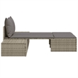 vidaXL PE Rattan Steel Double Sun Lounger in Gray