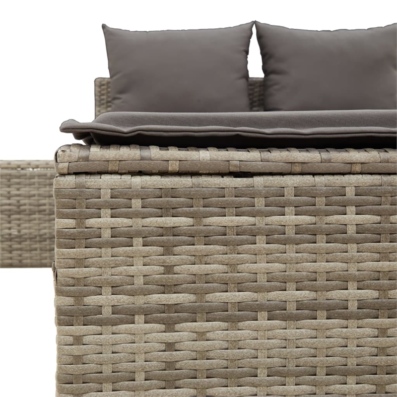 vidaXL PE Rattan Steel Double Sun Lounger in Gray