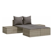 vidaXL PE Rattan Steel Double Sun Lounger in Gray