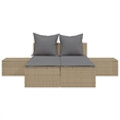 vidaXL PE Rattan Steel Polyester Double Sun Lounger in Beige