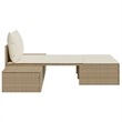 vidaXL Poly Rattan Steel Double Sun Lounger in Beige
