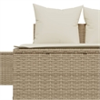 vidaXL Poly Rattan Steel Double Sun Lounger in Beige