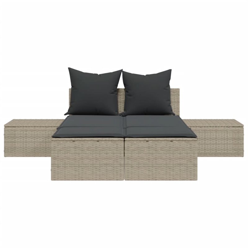 vidaXL Double Sun Lounger in Light Gray and Dark Gray