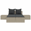 vidaXL Double Sun Lounger in Light Gray and Dark Gray