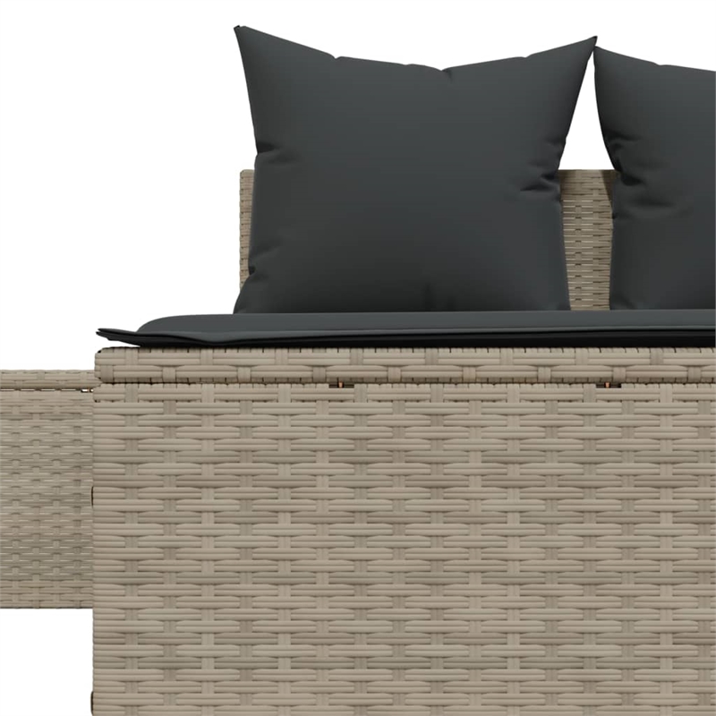 vidaXL Double Sun Lounger in Light Gray and Dark Gray