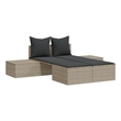 vidaXL Double Sun Lounger in Light Gray and Dark Gray
