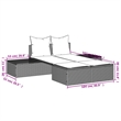 vidaXL Double Sun Lounger in Gray and Navy Blue