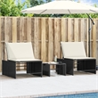 vidaXL PE Rattan Standard Sun Lounger w/ Armrests in Black
