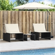 vidaXL PE Rattan Standard Sun Lounger w/ Armrests in Black