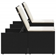 vidaXL PE Rattan Standard Sun Lounger w/ Armrests in Black