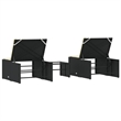 vidaXL PE Rattan Standard Sun Lounger w/ Armrests in Black