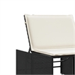 vidaXL PE Rattan Standard Sun Lounger w/ Armrests in Black