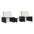 vidaXL PE Rattan Standard Sun Lounger w/ Armrests in Black